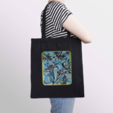 Tote bag noir "Les Iris"